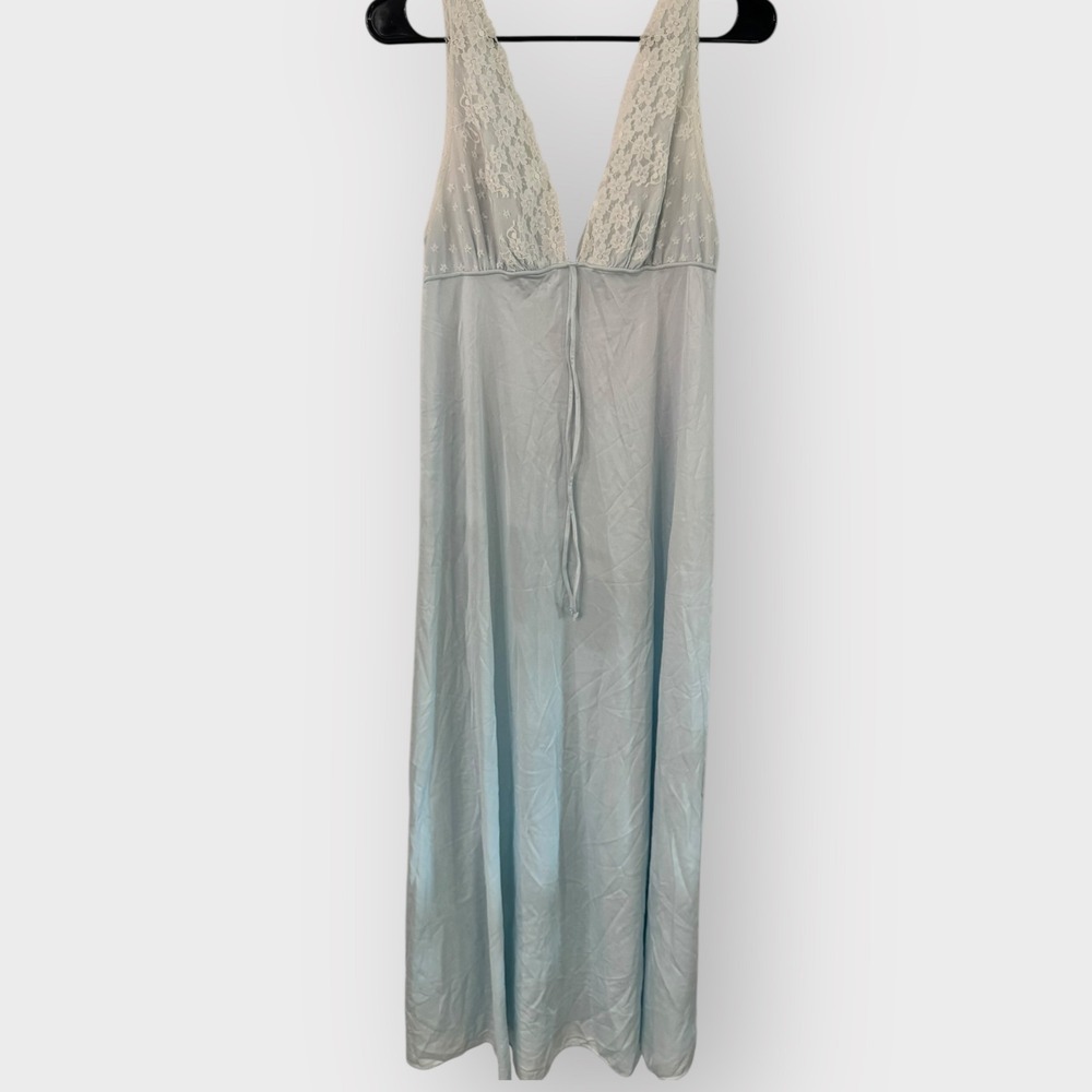 Vintage Val Mode Light Blue Babydoll Lace Fairy‎ Nightgown coquette Lingerie
